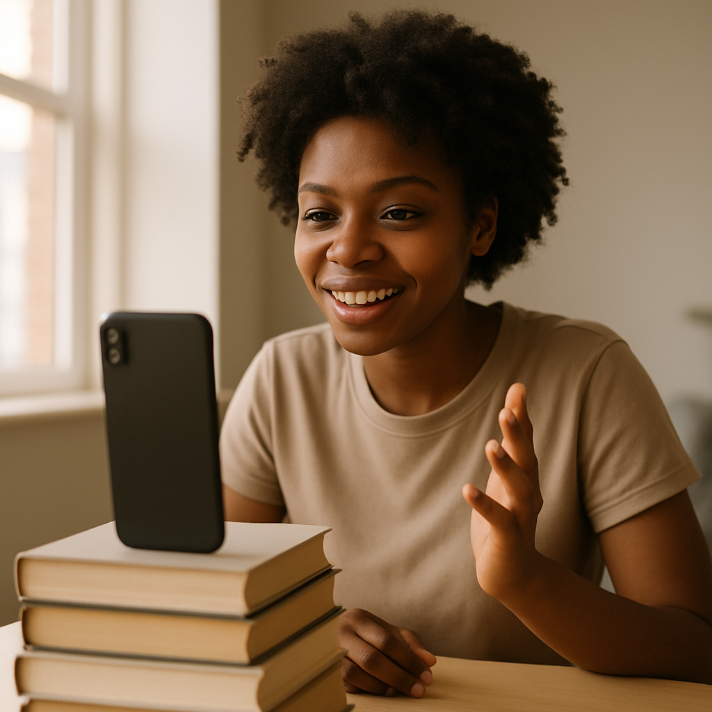 A learner using Hyracbox on a phone